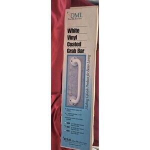 New DMI White Vintl Coated Grab Bar 16" Steel Bathroom Safety Handicap Access